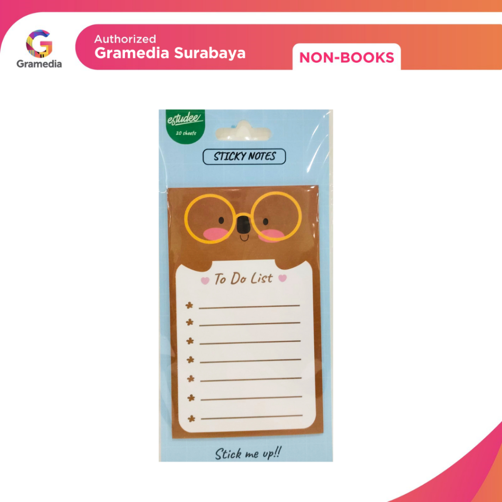 

Gramedia Surabaya - Estudee Sticky Note To Do List Koala Brown 76x125MM 20Sht