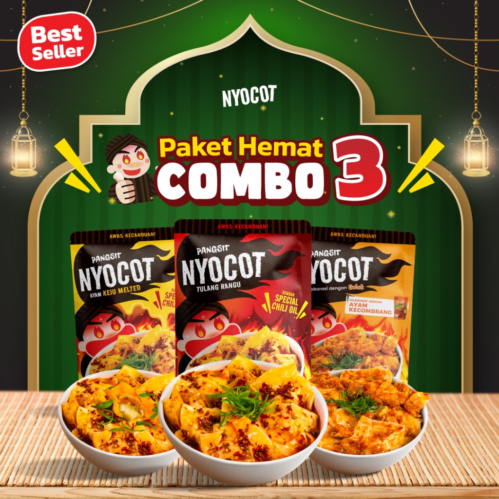 

[Dapat 3 Pcs] NYOCOT Paket Hemat Combo 3 Pangsit Tulang Rangu / Pangsit Ayam Keju Lumer Meleleh / Pamgsit Ayam Kecombrang / Renyah Gurih / Cocok untuk Ngemil / Cemilan Pangsit Chili Oil / Makanan Instant