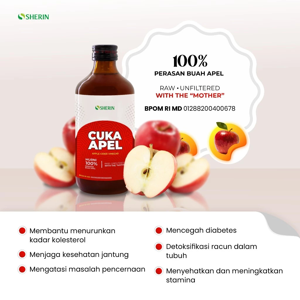 

Cuka Apel Sherin - 320 ML