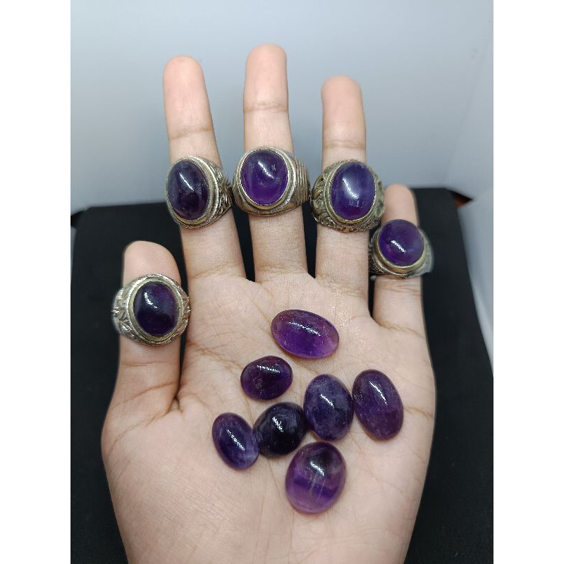 cincin kecubung ungu natural kalimantan