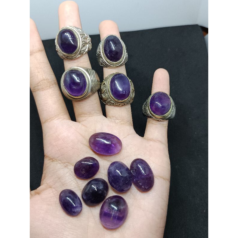 cincin kecubung ungu natural kalimantan