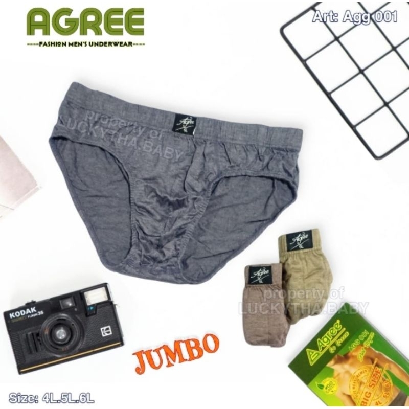Celana dalam pria jumbo AGREE agg001 / cd pria big size / cd agree green