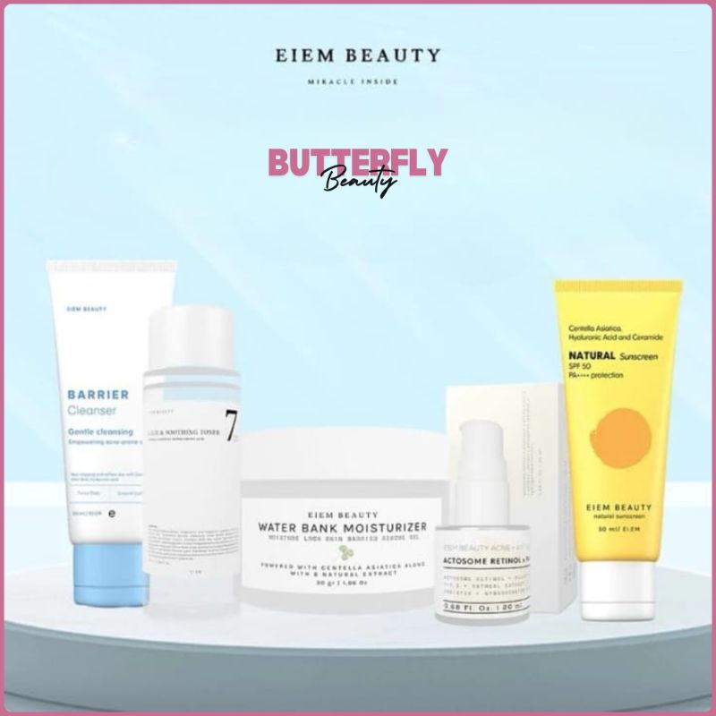 EIEM BEAUTY Water Bank Moisturizer Toner Serum Acne Brightening Hyaluronic Retinol | eiem moisturize