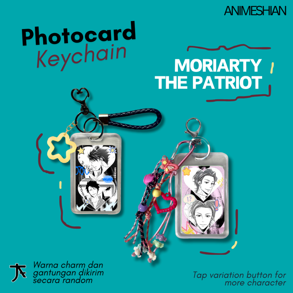 Photocard Keychain Moriarty the Patriot - Animeshian - Gantungan Kunci, Keychain, Photo Card Anime M