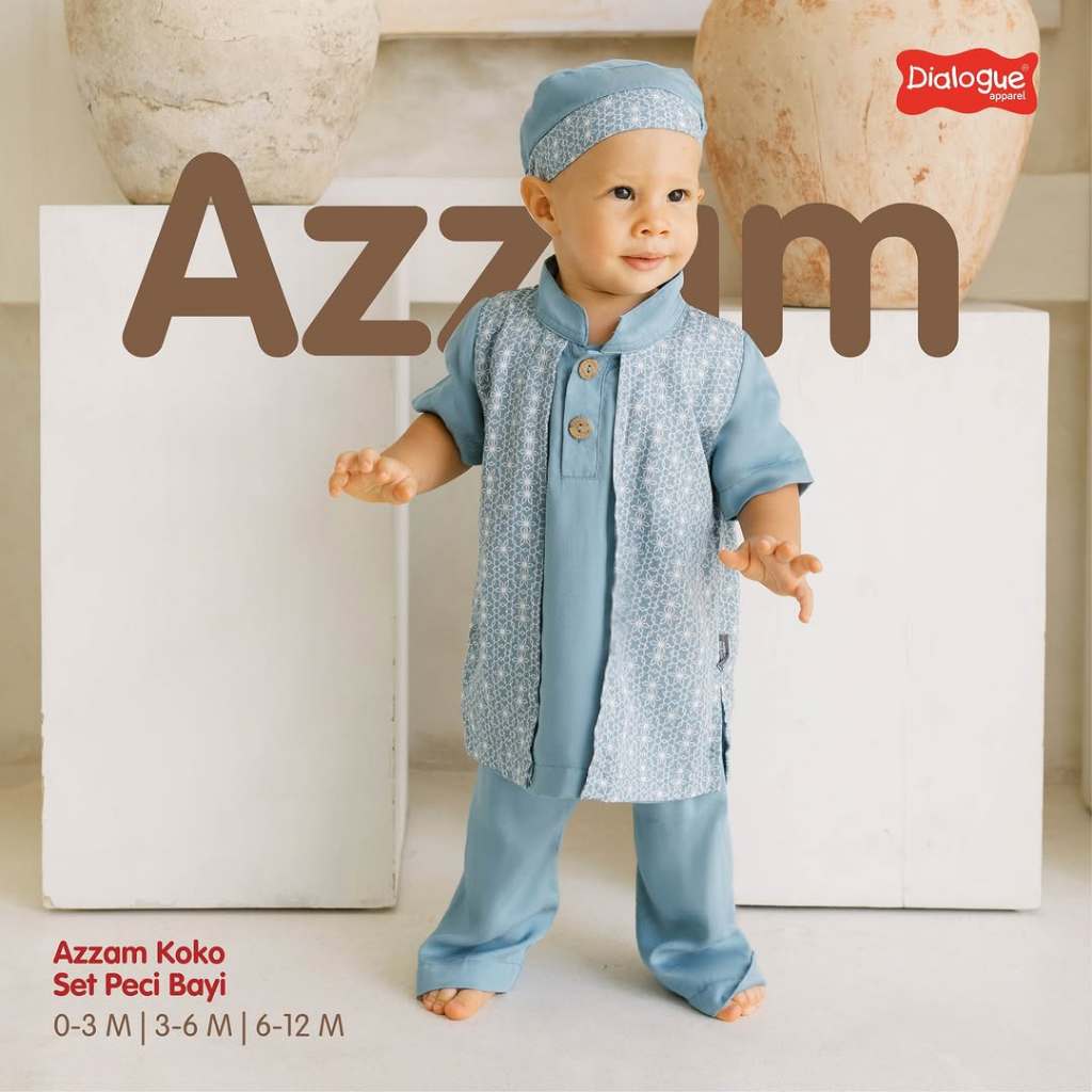 Azzam Koko Set Peci Anak | Baju Anak Laki Laki | Baju Koko Anak | Baju Lebaran Anak Laki Laki | Baju