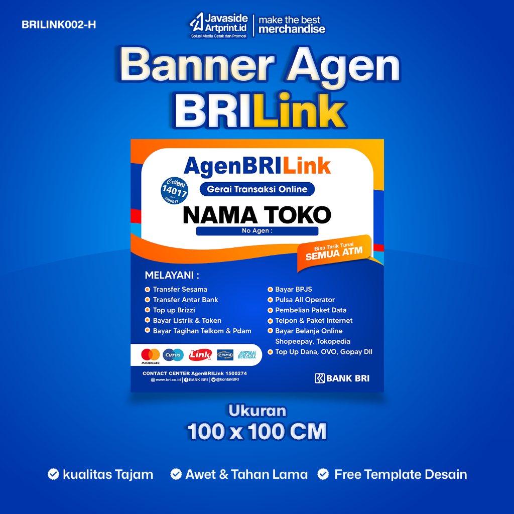 SPANDUK BANNER AGEN BRILink FLEXI 280 GSM BACKDROP BANNER - BRILINK002-H UKURAN 100 X 100 CM