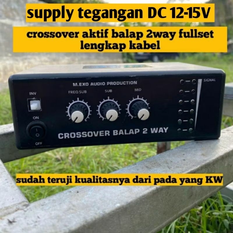 Crossover Aktif DC 12v  Lpf 24db Asli 2way Subwoofer Dan Mid Dilengkapi Led Signal Lebih Joss