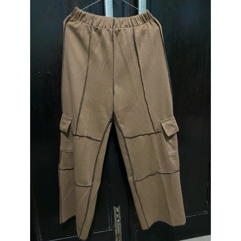 celana highwaist jahitan terbalik