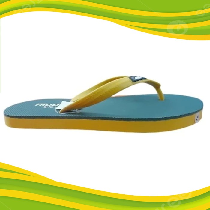 Sandal Japit Rubber Pria Wanita Flipper dua warna hijau Kuning