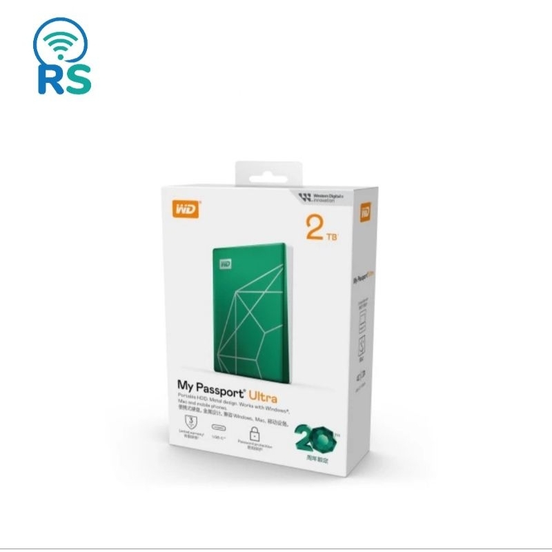 WD 2TB Ultra My Passport Harddisk HDD Limited Edition Anniversary 20th External USB Type C