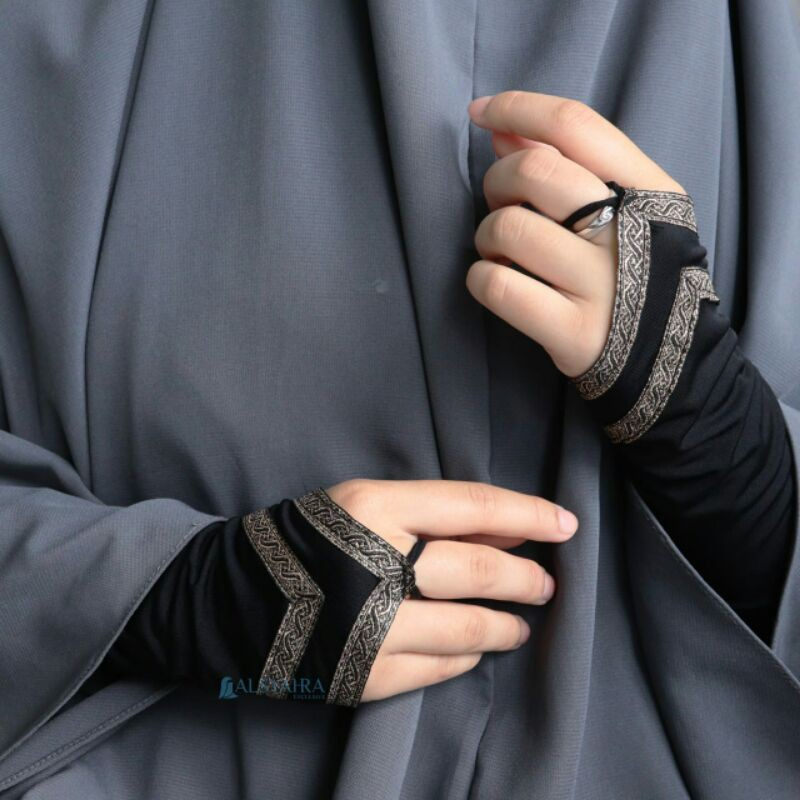 Sarung tangan renda cincin muslimah/manset Renda muslimah jersey premium/Manset tangan umroh