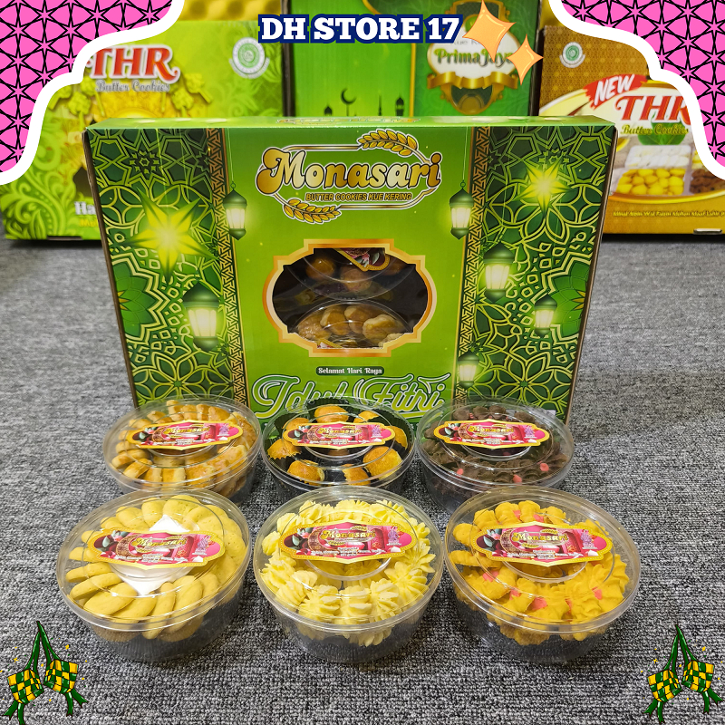 

Kue Kering Lebaran – Monasari Prima Jaya – Nastar, Kastengel, Putri Salju, Kue Kacang – Hampers Premium Halal BPOM – Free Bubble Wrap