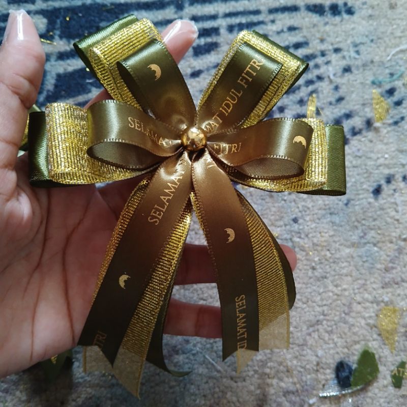 

15 pcs Orderan Pita Jadi idul fitri Jumbo lumut Manik Gold