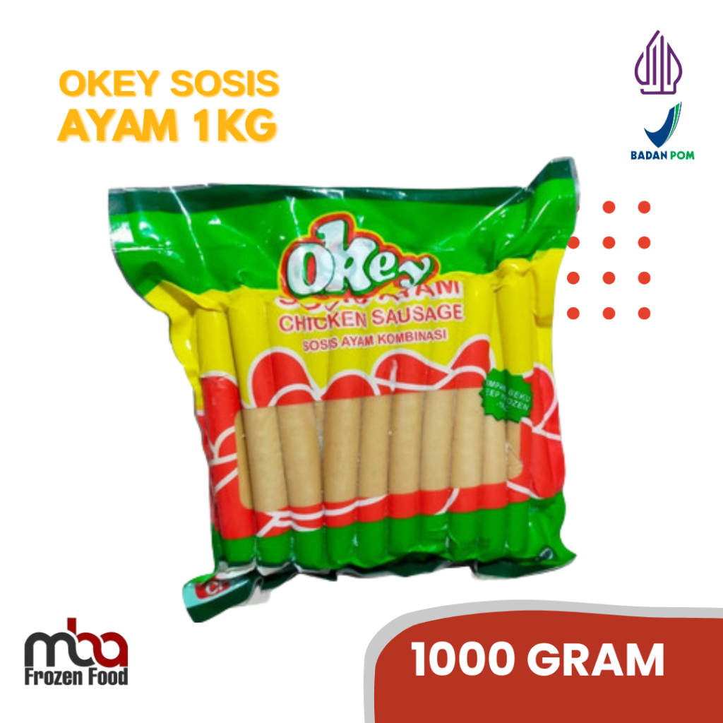 

Okey Sosis Ayam/Chicken Sausage/Sosis Ayam Kombinasi 1 Kg, 500gr /Sosissapi /Sapi /Sosis /Daging /Kornet /Sate /Snack /Camilan /Dagingsapi /Dagingayam /Ayam /Frozen food