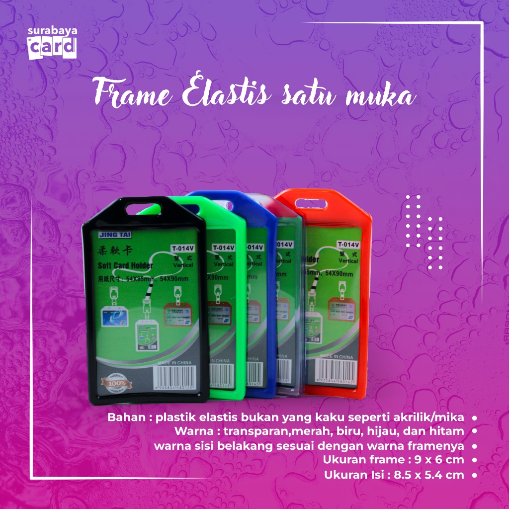 

Frame Casing Tempat ID Card Holder Elastis Potrait 1 Muka/1 Slot