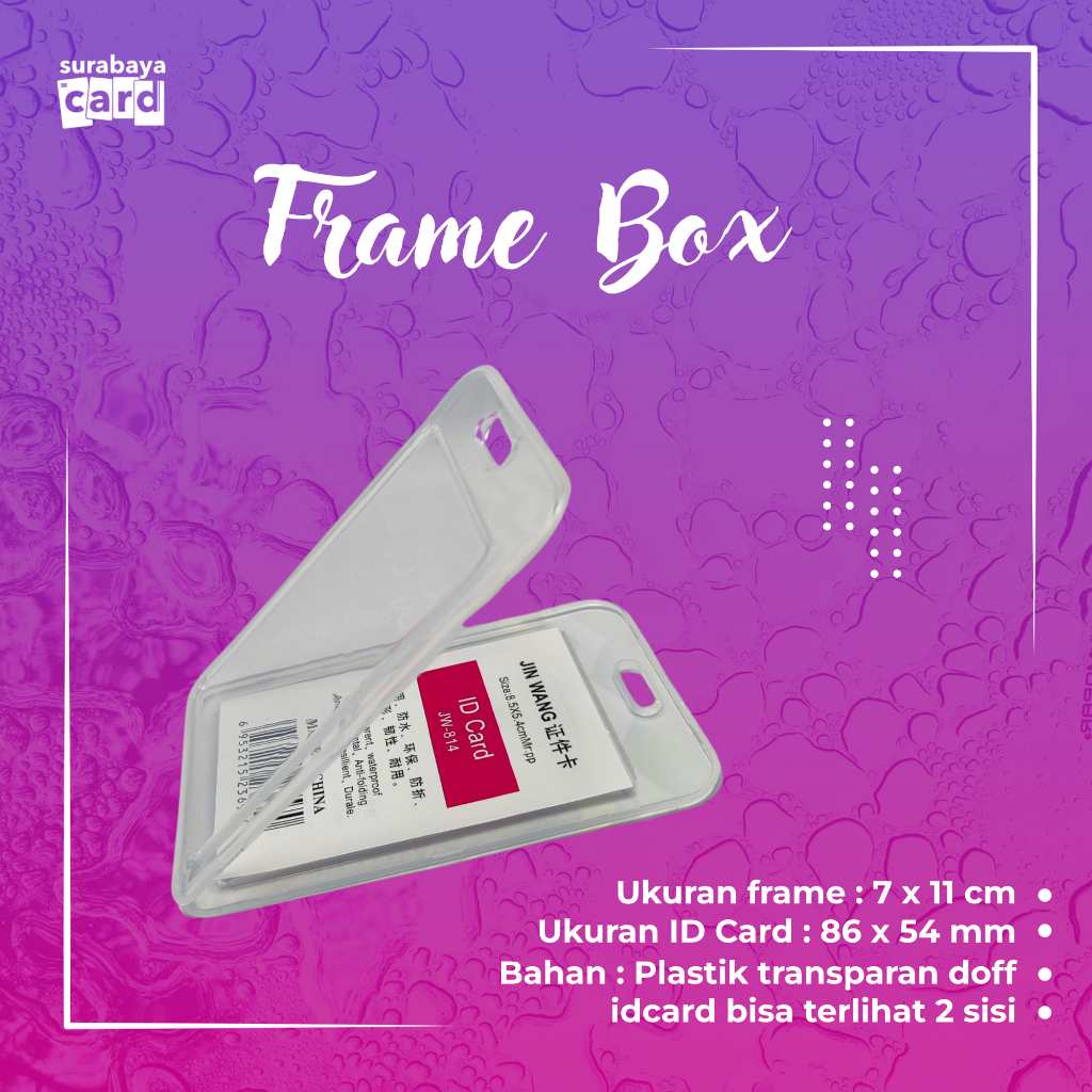 

Card holder frame casing box tempat ID card flashdisk holder bening tutup portrait