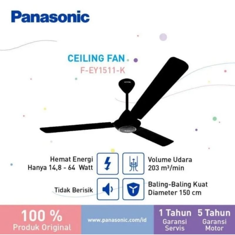 PANASONIC CEILING FAN KIPAS ANGIN FEY1511 WHITE