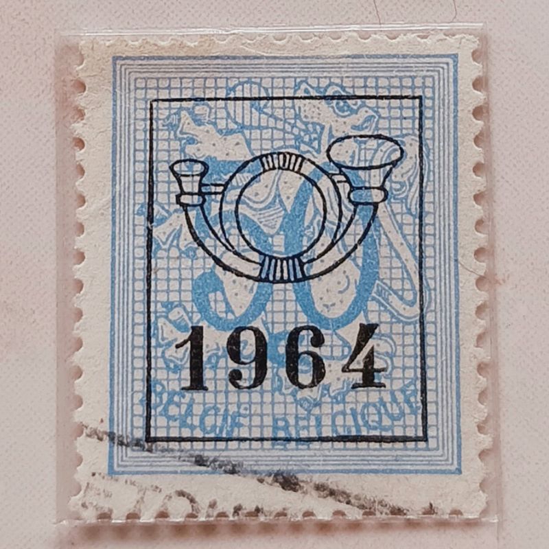 

(AD) Perangko Belgia 1964 Number on Heraldic Lion - Precanceled 50 centime Used