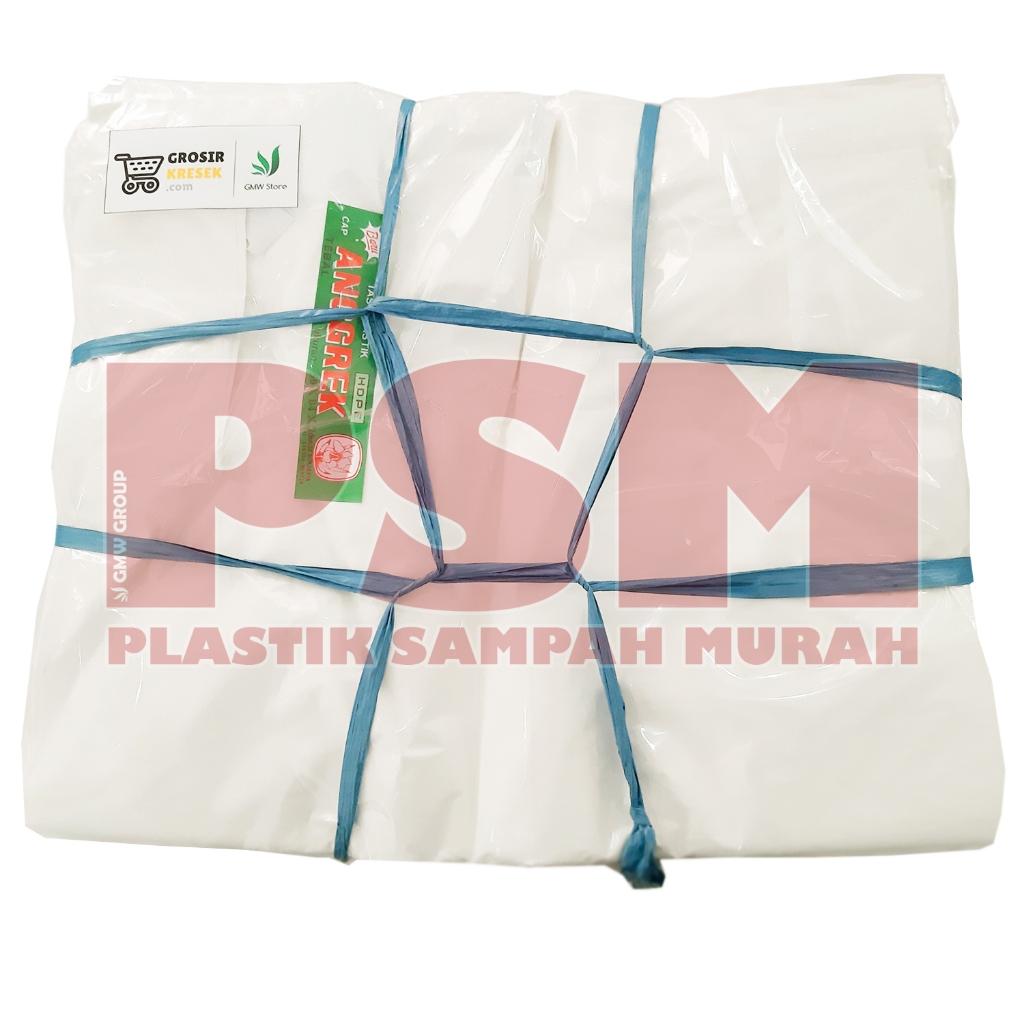 Kresek Jumbo Tebal uk 50x75x04 Warna Putih isi 20 Lembar Kantong Kresek Untuk Tempat Sampah isi 20 G