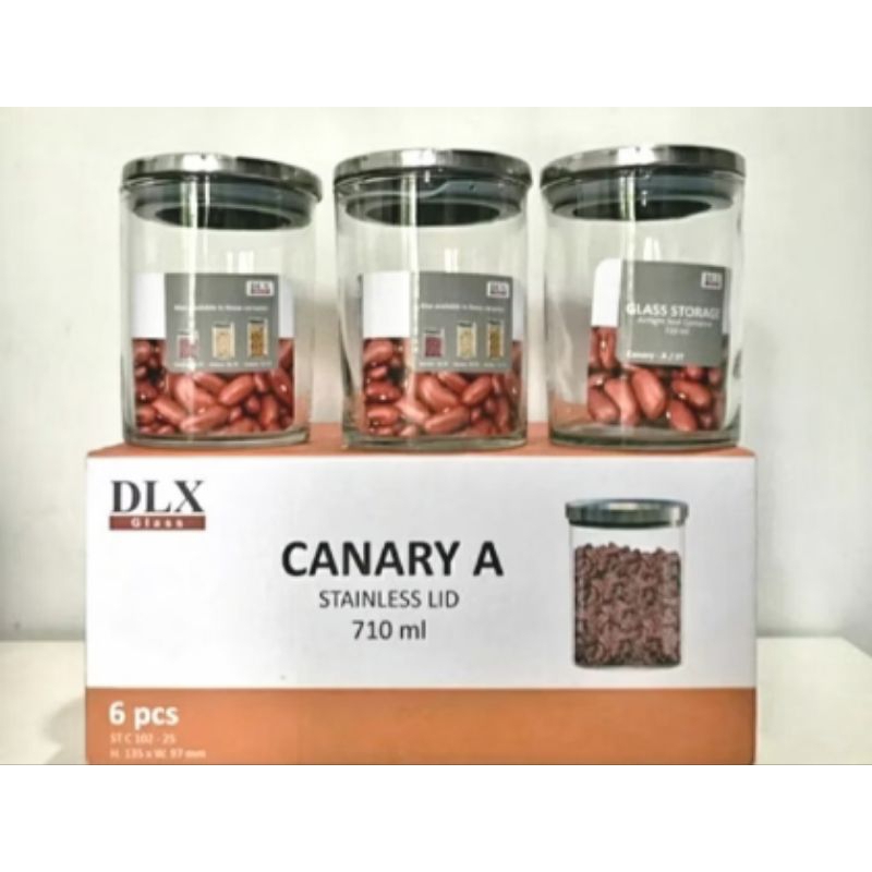 TOPLES KACA DLX CANARY A TUTUP STAINLESS