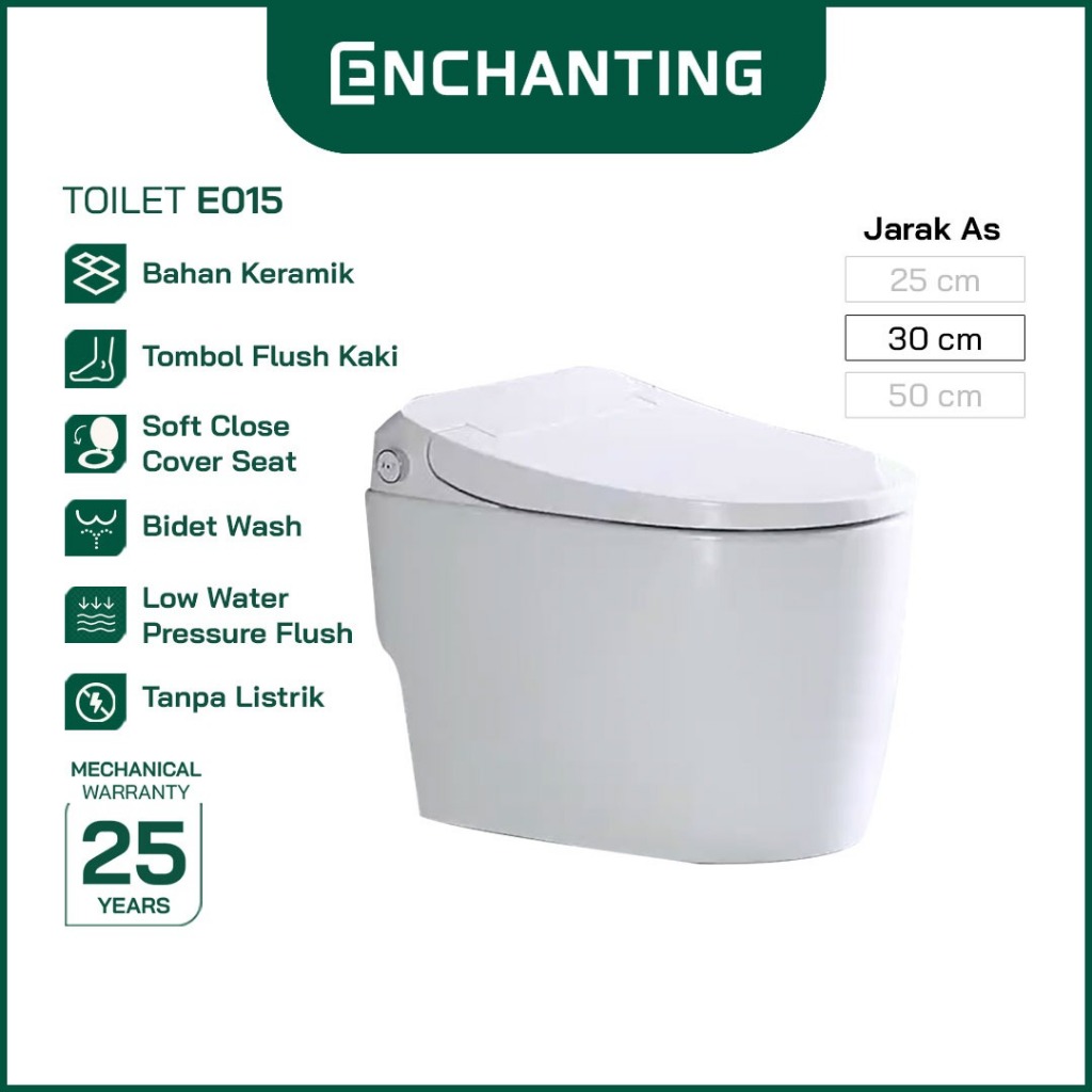 ENCHANTING Toilet/Kloset Duduk Soft Close Europe Enchanting E015