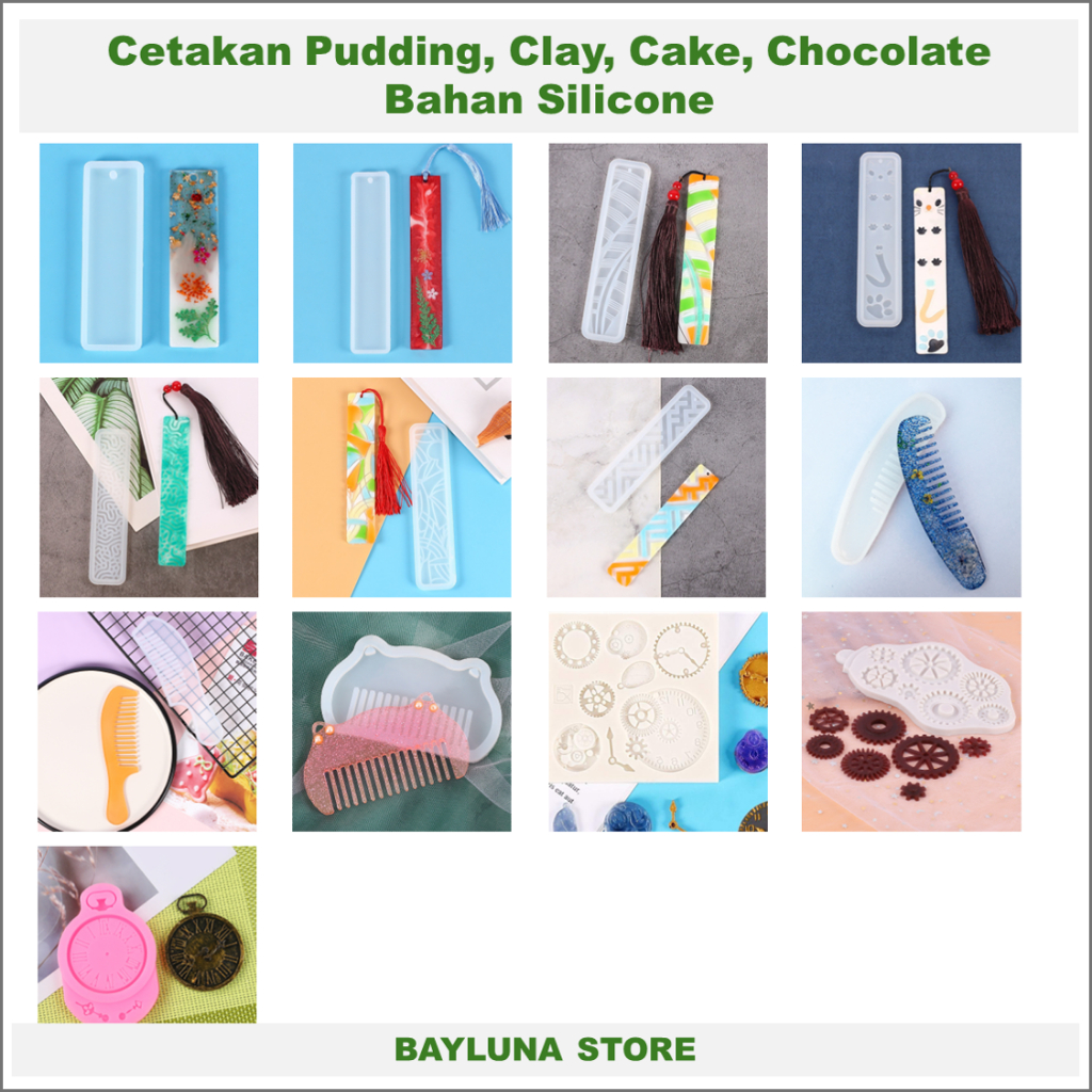 

BYL Silicone Mold Cetakan Epoxy Resin Craft Boookmark, Comb, Gears Cetakan Bahan Silicone Untuk Resin, Clay, Jewelry, Cake, Chocolate, etc #A05 A06 A10