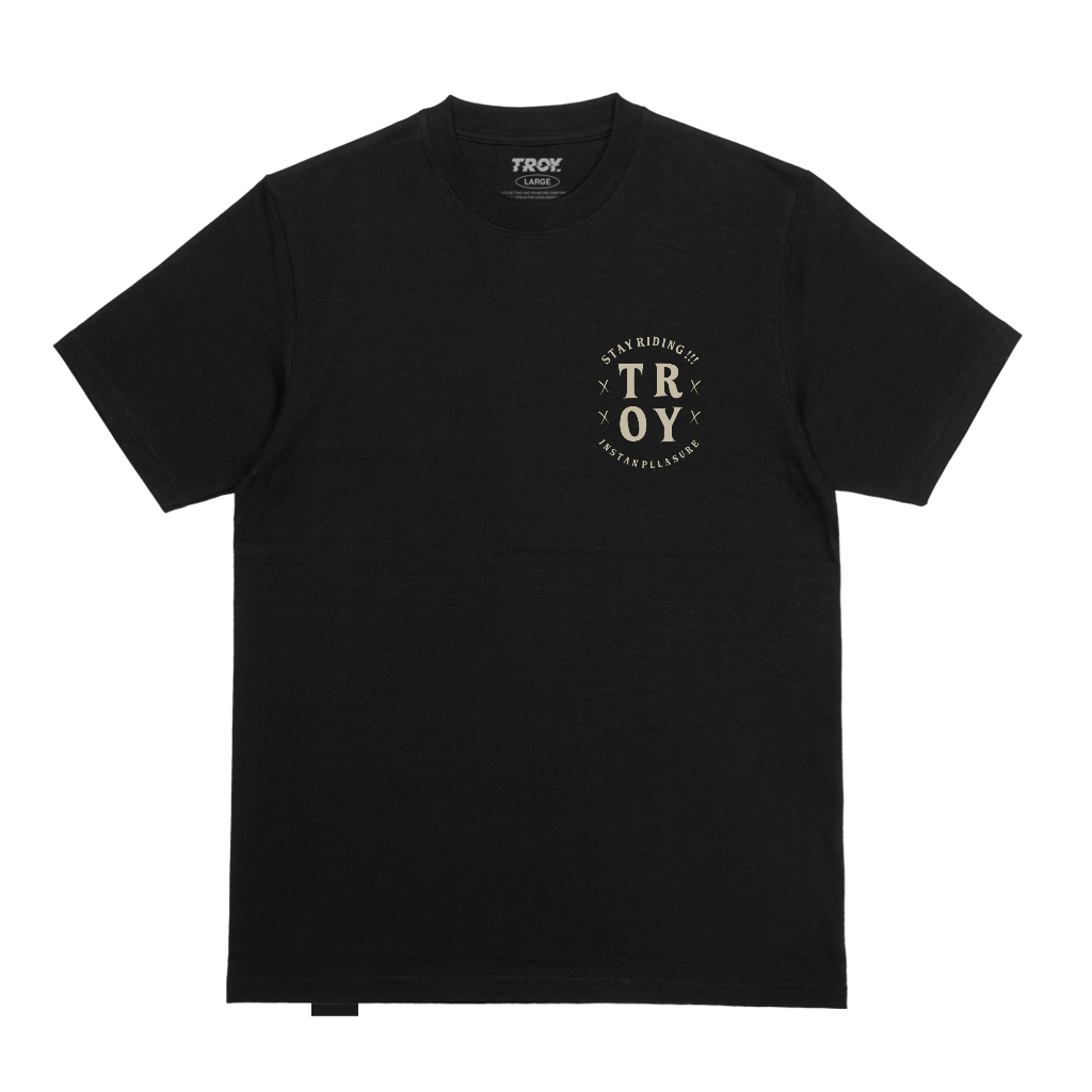 Troy Company Tshirt Black Stay Riding - Kaos Pria Lengan Pendek Hitam MT 2853