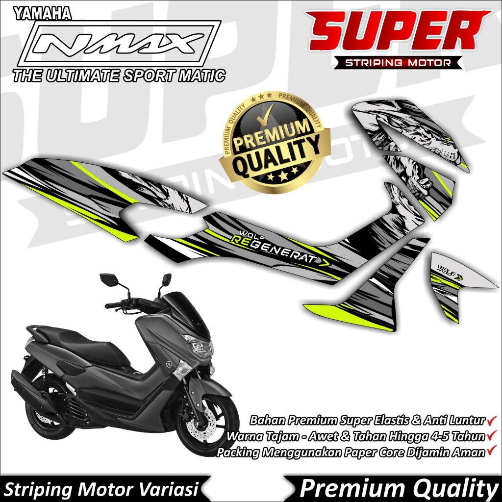 Stiker Nmax Old Anti Luntur keren Striping Nmax Old Striping Yamaha Nmax Old Serigala