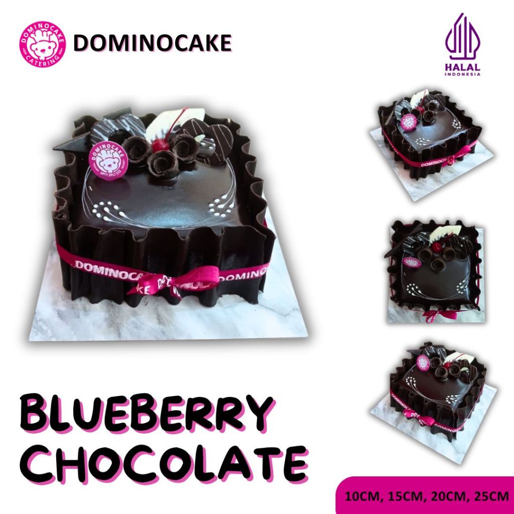 

Dominocake | Blueberry Chocolate 30x30 cm | Kue Ulang Tahun