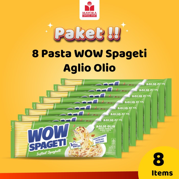 

Pasta Wow Spageti Aglio Olio Paket isi 8 bks