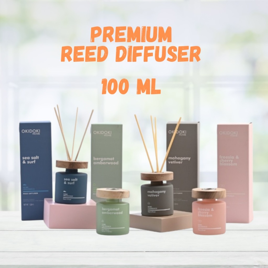 OKIDOKI Premium Reed Diffuser 100ml - Pengharum Ruangan Aromaterapi