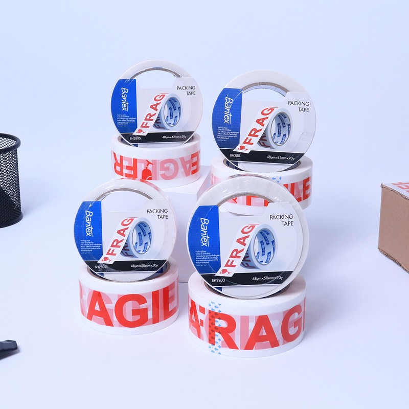 

[Pelangi Stationery] Bantex Packing Tape FRAGILE / Lakban Pecah Belah Warna Putih Kuat Hemat dan Efisien BH280X