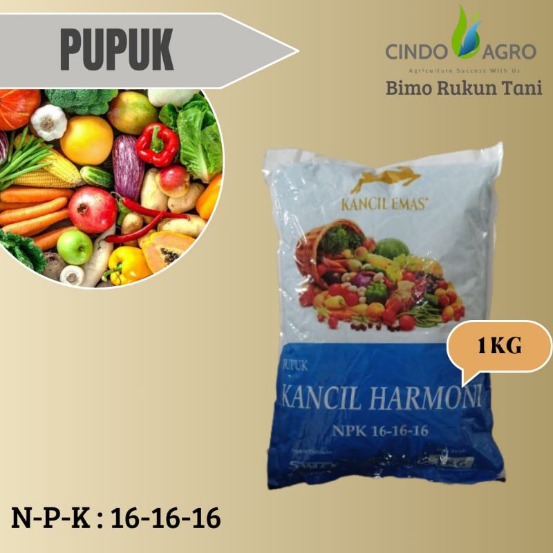 PUPUK  KANCIL HARMONI ( NPK  16 - 16 - 16,MgO,S,B2O3,Zn,CaO)1kg