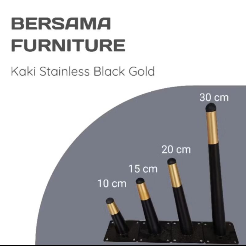 Kaki sofa retro besi / kaki kursi besi / sofa leg stainless / kaki Stainless kerucut BLACK GOLD