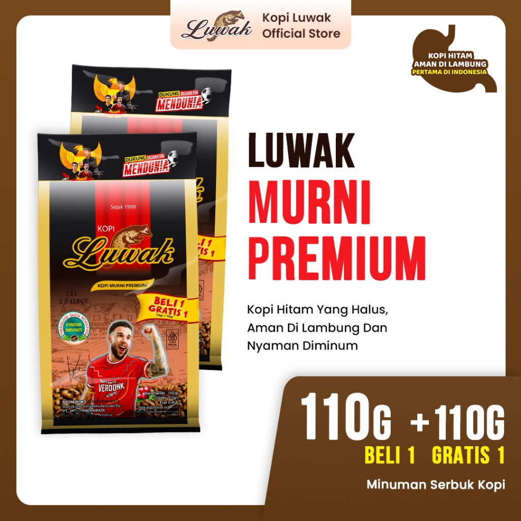 

Kopi Luwak MurniI KL 110GR (PROMO BUY 1 GET 1)