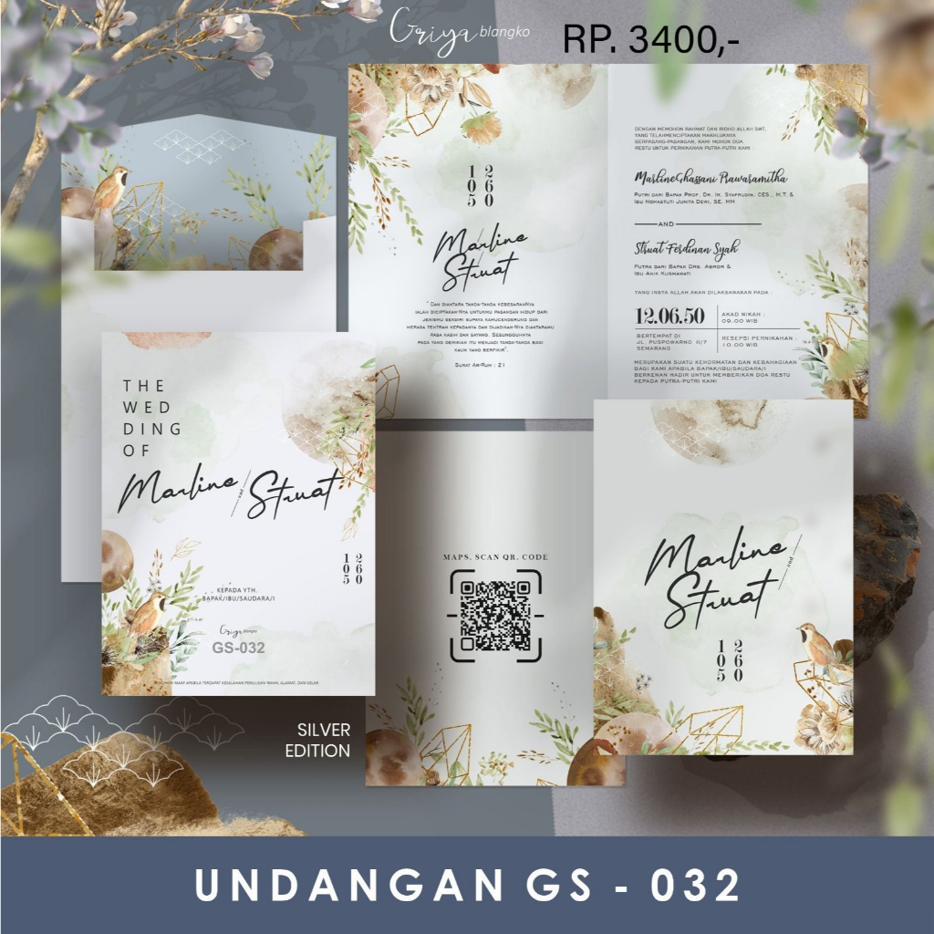 Cetak Undangan Blangko Pernikahan terjangkau Griya Silver 032