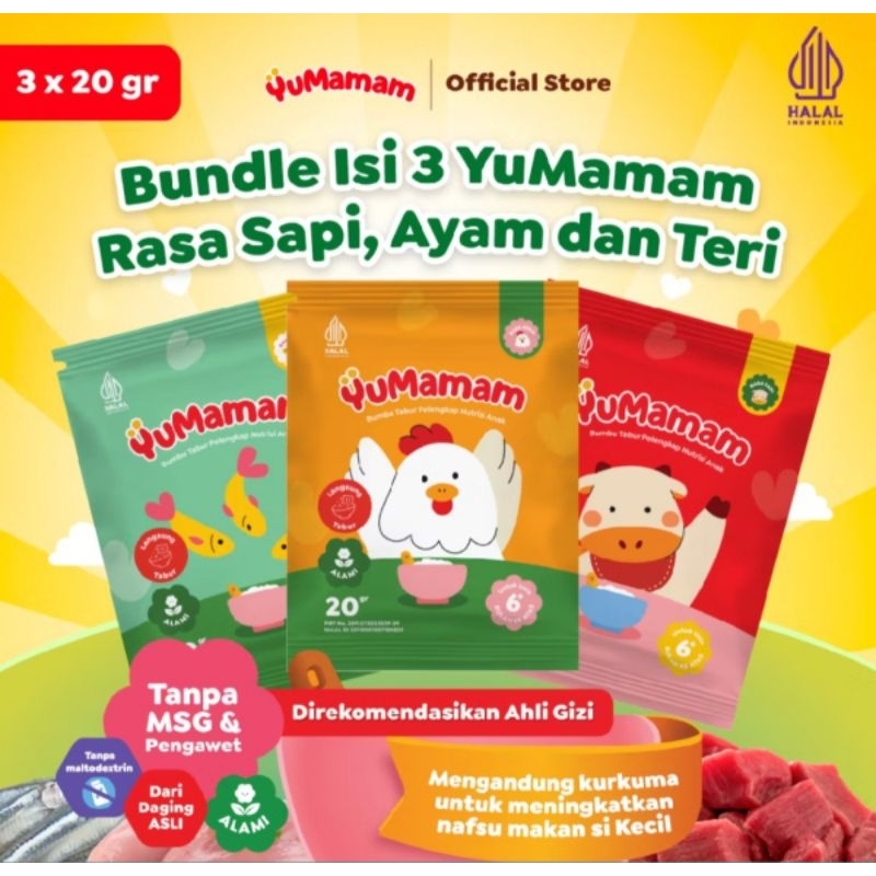 

Yumamam Bumbu Tabur Rasa Sapi/ayam/teri BELI 1 GRATIS 2. ED 2025
