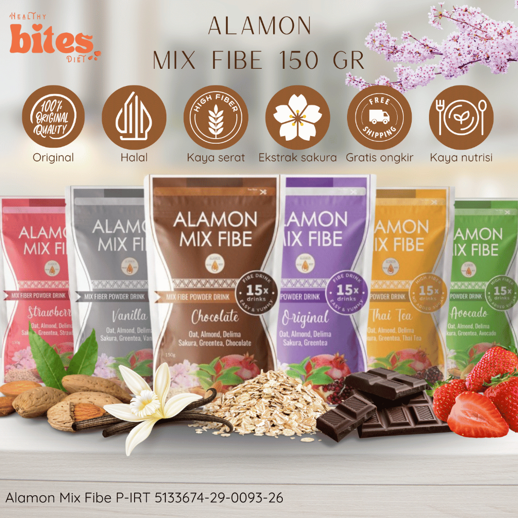 

Minuman Pelangsing & Detox | Alamon Mix Fibe 150gr - Premium Drink | Minuman Tinggi Serat