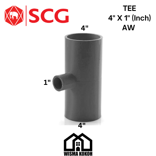 SCG TEE / T PVC 4" x 1" AW