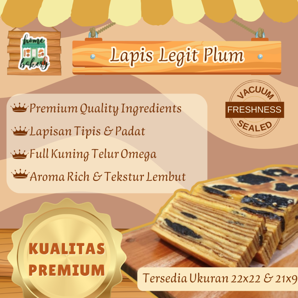 

Kue Lapis Legit Loyang 22x22 / 21x9 Plum - KUALITAS PREMIUM WIJSMAN