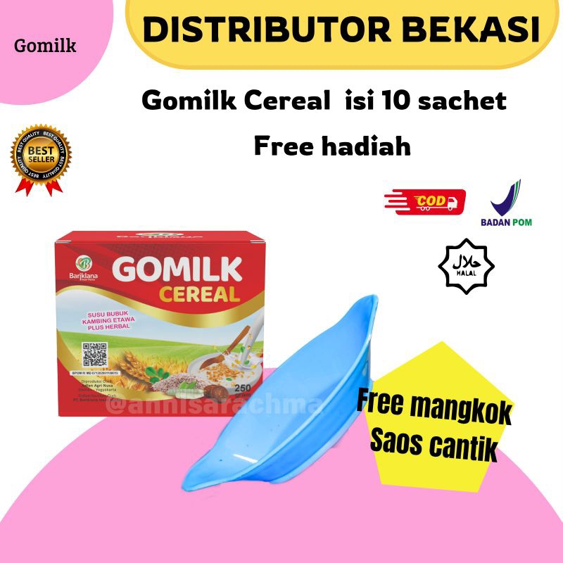 

[FREE GIFT] GOMILK CEREAL KEMASAN 1 BOX ISI 10 SACHET (1 SACHET 25GR) | SARAPAN BERGIZI DAN RENDAH GULA