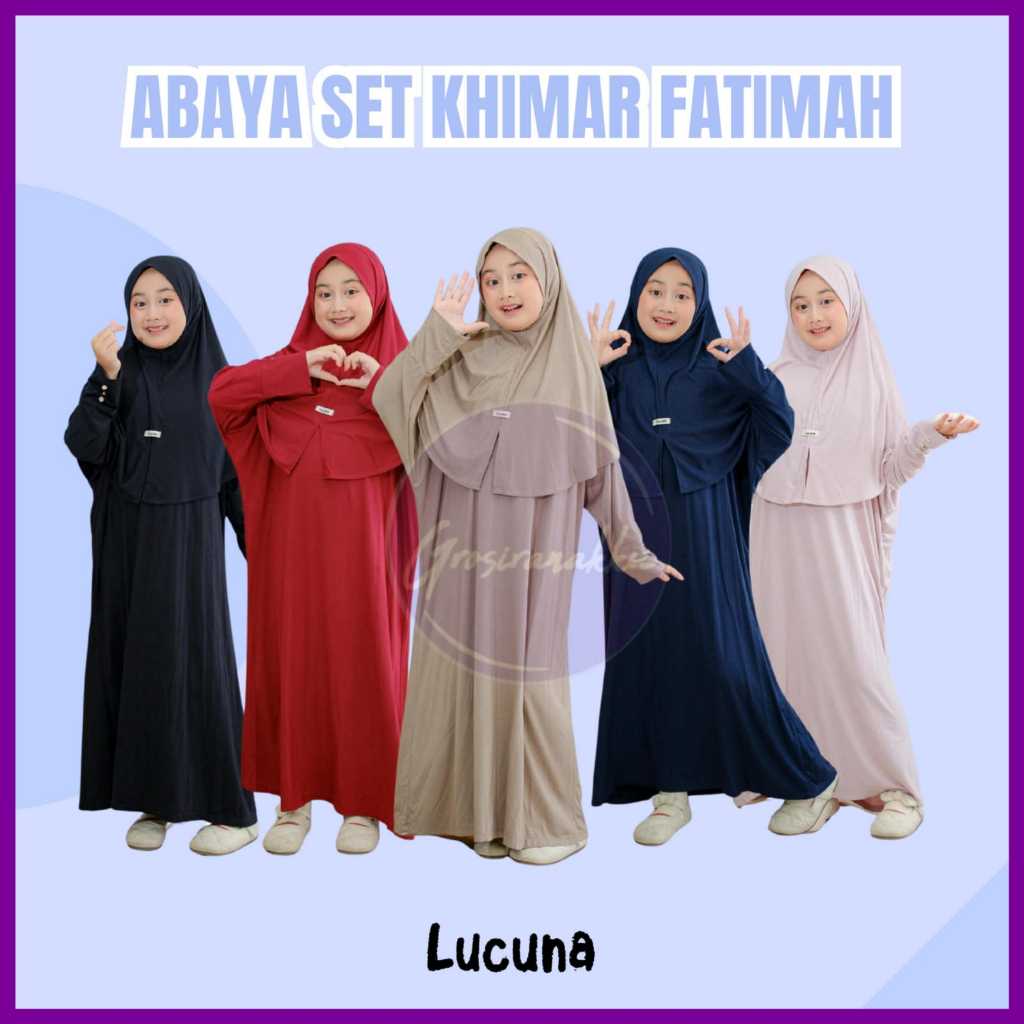 Lucuna Abaya Fatimah - Abaya anak perempuan / Gamis anak syar'i Junior [Size 2-10 Tahun]