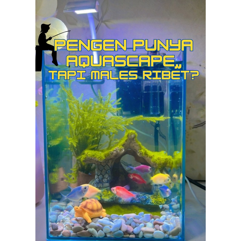 fullset Aquarium Aquascape Paket Komplit Gak Perlu Co2 Pupuk bisa buat Ikan cupang guppy glofish