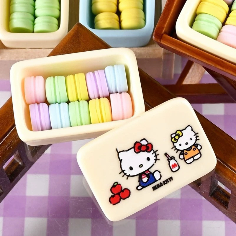 Miniature Box makanan + Kue macaron /Miniatur Box makanan + Kue macaron