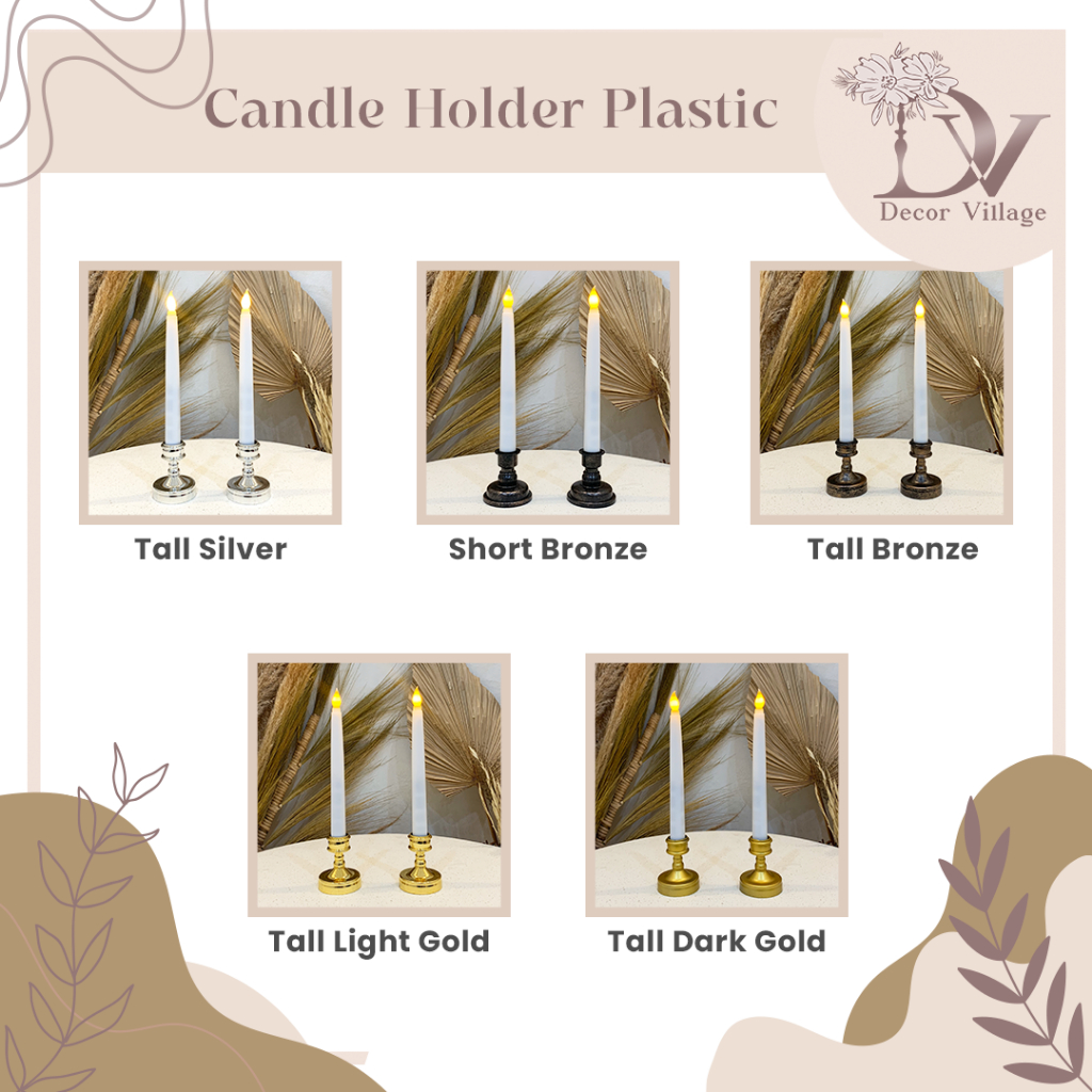 Candle Holder Plastic/tempat lilin plastik/candle holder/dekorasi meja/lilin led/lilin palsu/lilin d