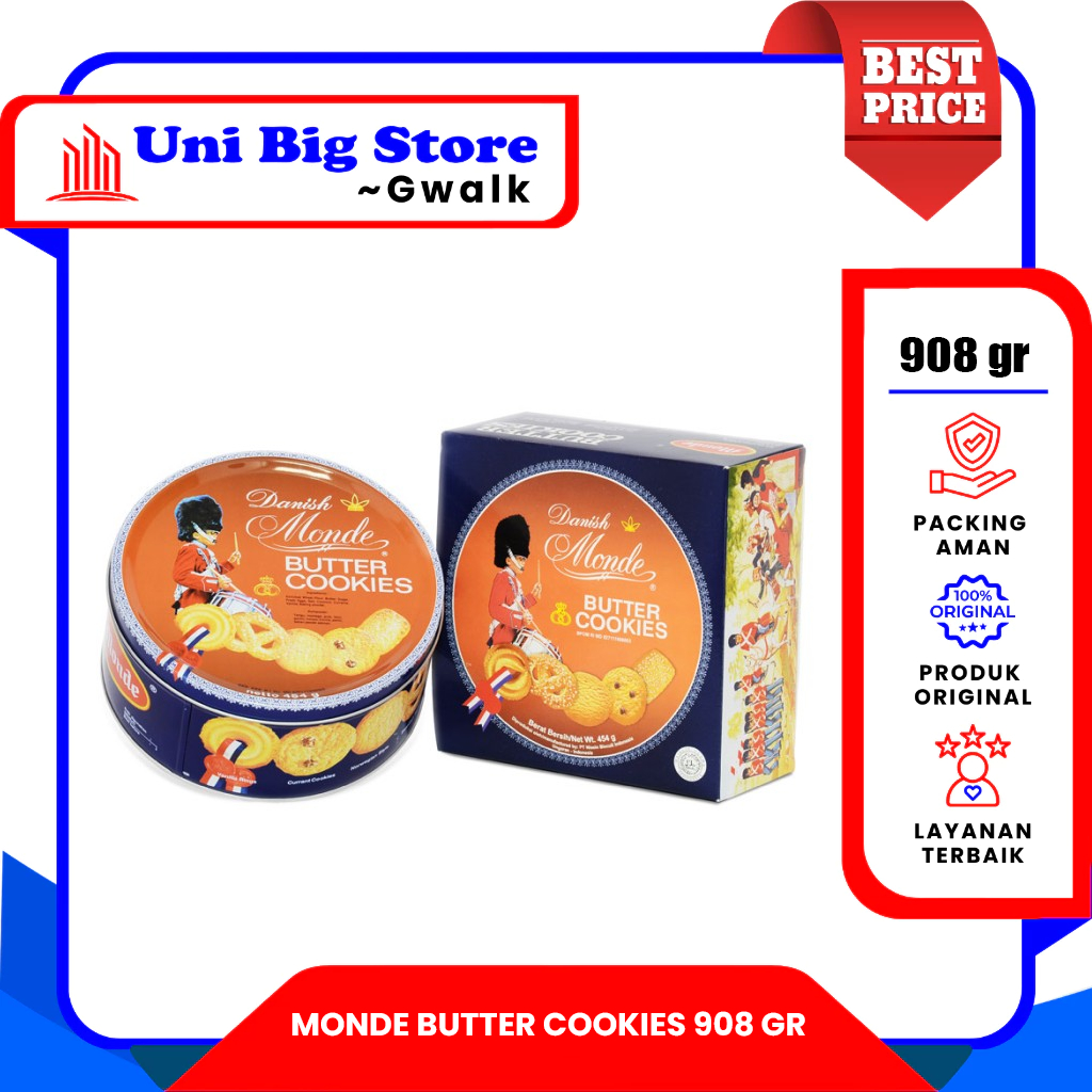 

Danish Monde Butter Cookies 908 gr DANISH MONDE BUTTER COOKIES KALENG - 908 gr