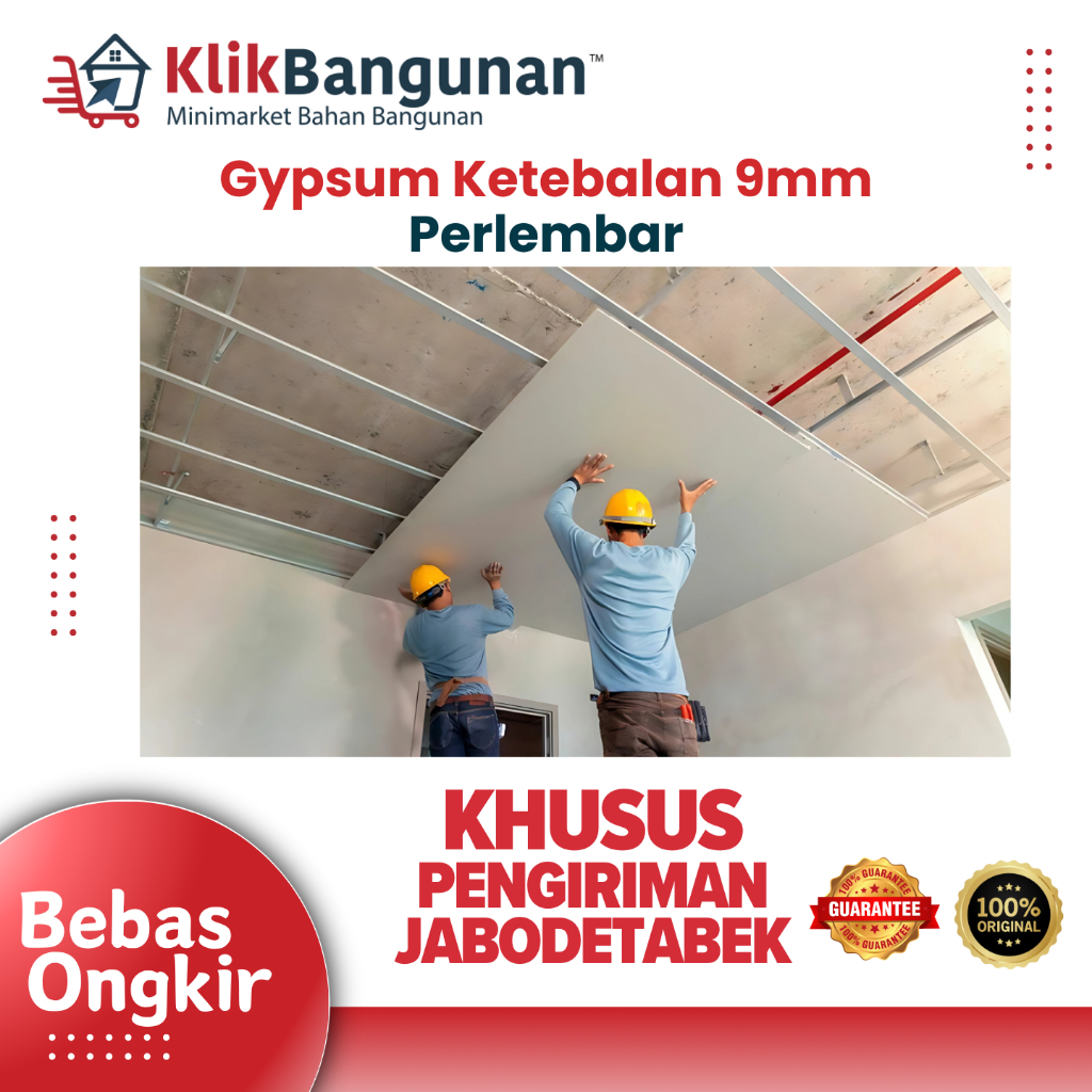 Gypsum 9mm Per Lembar - Papan Gypsum Plafon & Partisi