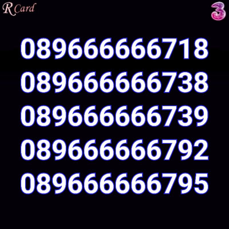 Perdana Nomor Cantik Tri Three Heksa Hexa 6 Rapi 666666 77 79