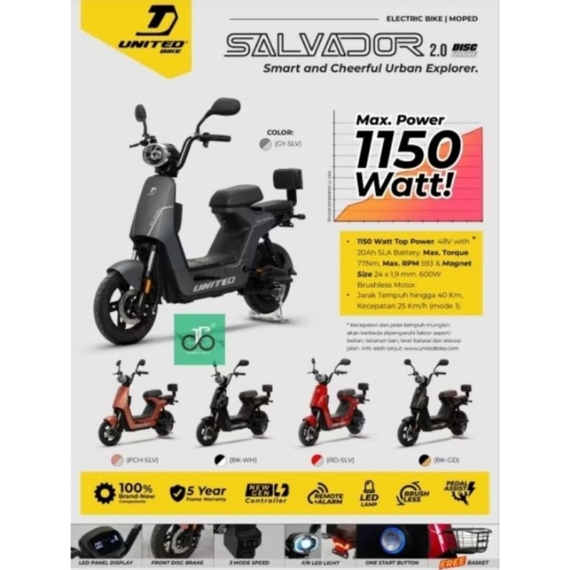Sepeda listrik United Salvador 2.0 NEW