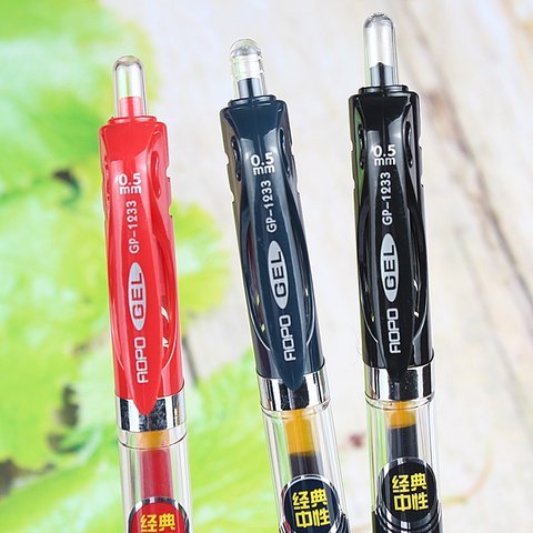 

Baterai pulpen netral tipe tekanan, ujung peluru 0.5 mm, berwarna hitam, untuk keperluan kantor